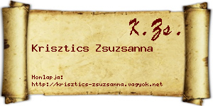 Krisztics Zsuzsanna névjegykártya