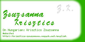 zsuzsanna krisztics business card